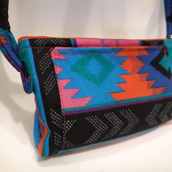 New Southwestern Cowgirl Shoulder Bag Sling Purse Red Blue Pink Geometric Aztec - Picture 6 of 8